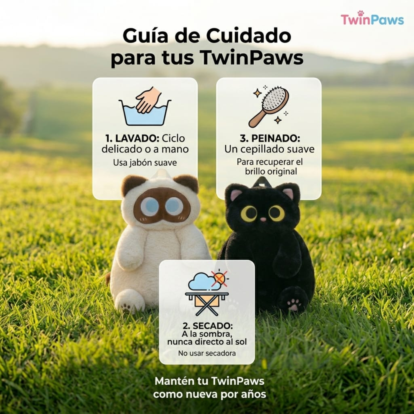 Mochila de Felpa con Diseño de Gatito